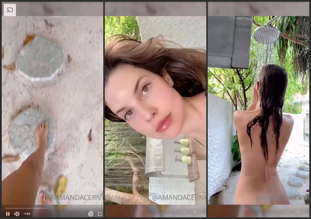 Amanda Cerny Nude Outdoor Shower Video 