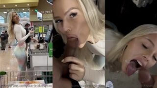 ScarlettKissesXO Mall Park Blowjob Facial Cum Swallow Video